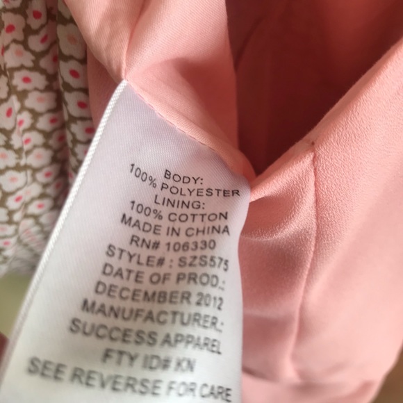 Eddie and Stine Girls 10 Dress Peach tan floral - Picture 8 of 11